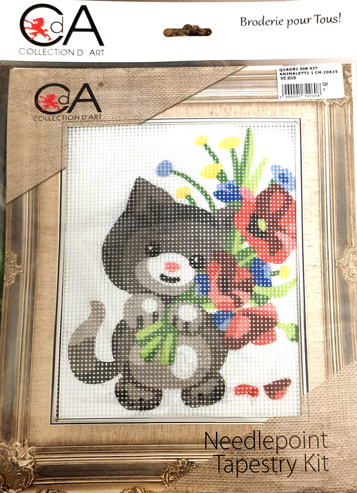 Collection d'art- Micio coi fiori prestampato