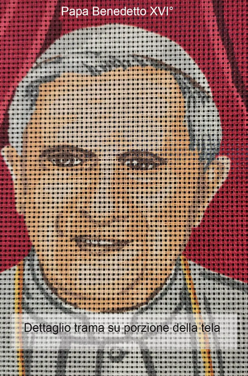 Papa BENEDETTO XVI da ricamare cm 30x40 - immagine 3