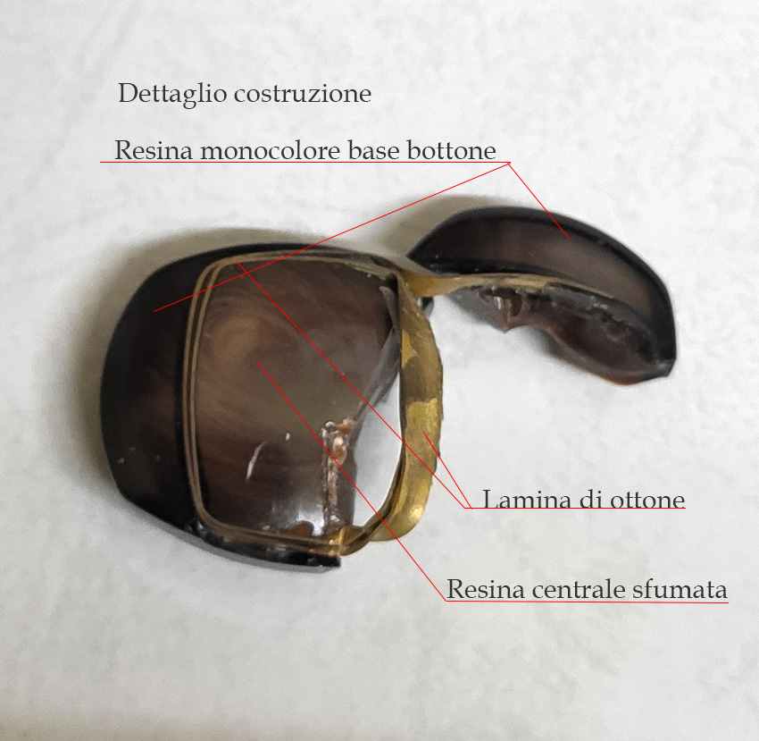 Bottone quadrato dei primi anni 70 - immagine 2