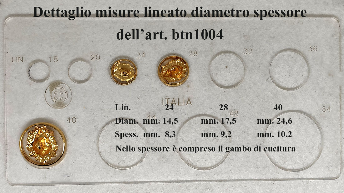 Testa di leone bottone in lega metallica - immagine 4