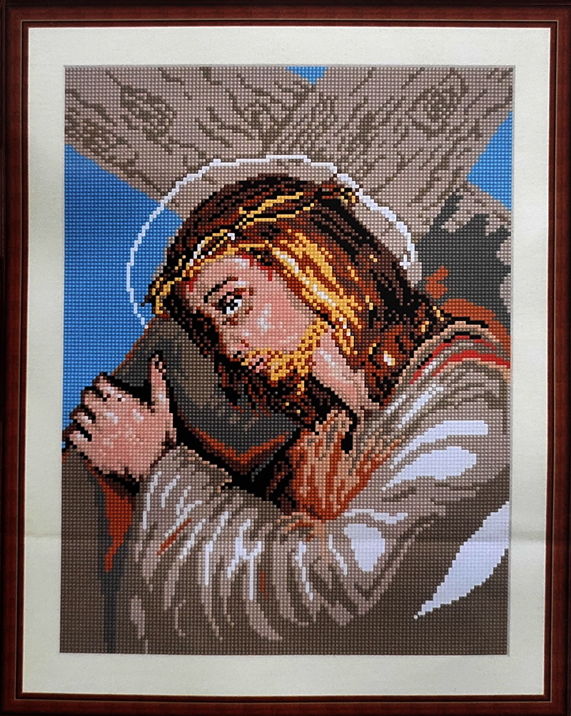 Kit ricamo Cristo porta la croce