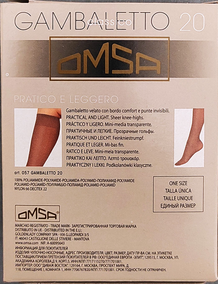 Gambaletto classico 20 den Omsa due paia - immagine 2