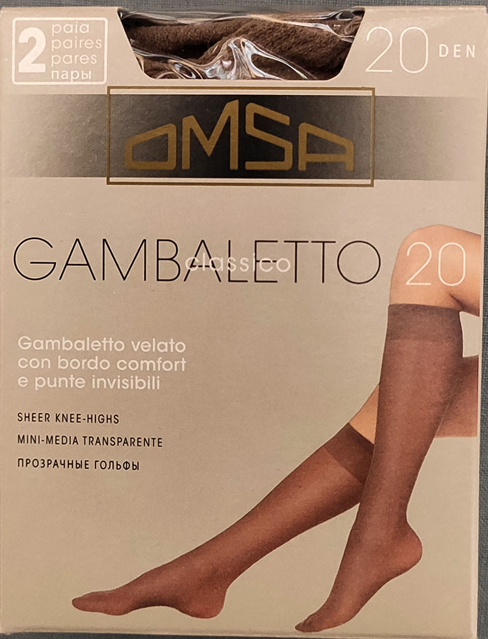 Gambaletto classico 20 den Omsa due paia