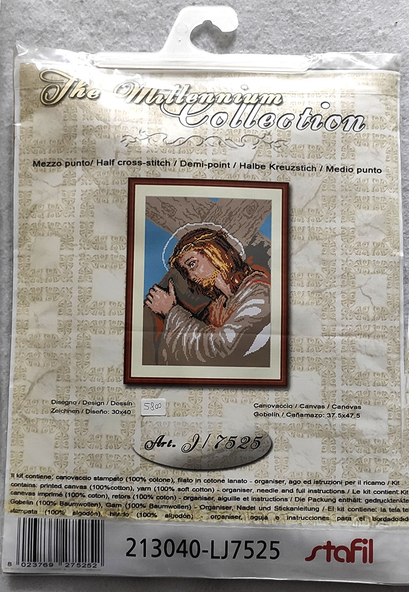 Kit ricamo Cristo porta la croce - immagine 2