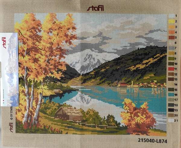 Paesaggio montano Canovaccio da ricamare