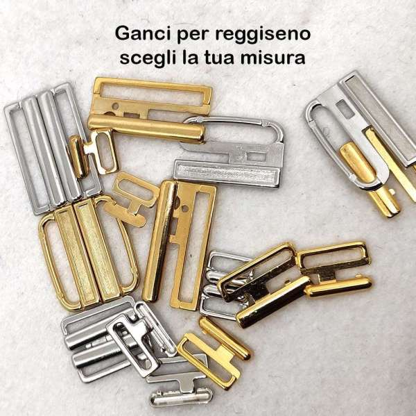 Ganci reggiseno lega metallica cromata