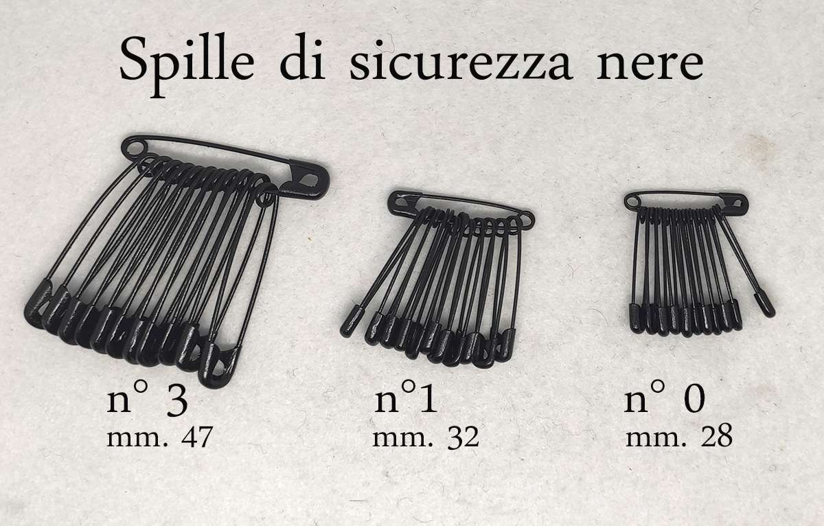 Spille sicurezza smaltate colore nero - immagine 7