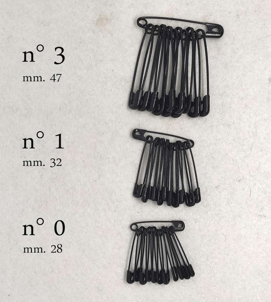 Spille sicurezza smaltate colore nero - immagine 6
