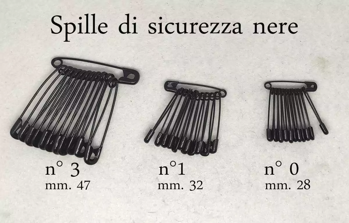 Spille sicurezza smaltate colore nero - immagine 7