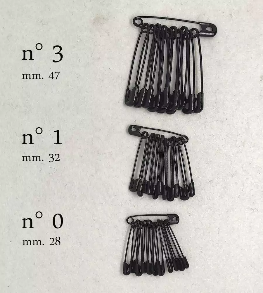 Spille sicurezza smaltate colore nero - immagine 6