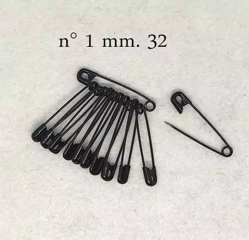 Spille sicurezza smaltate colore nero - immagine 4