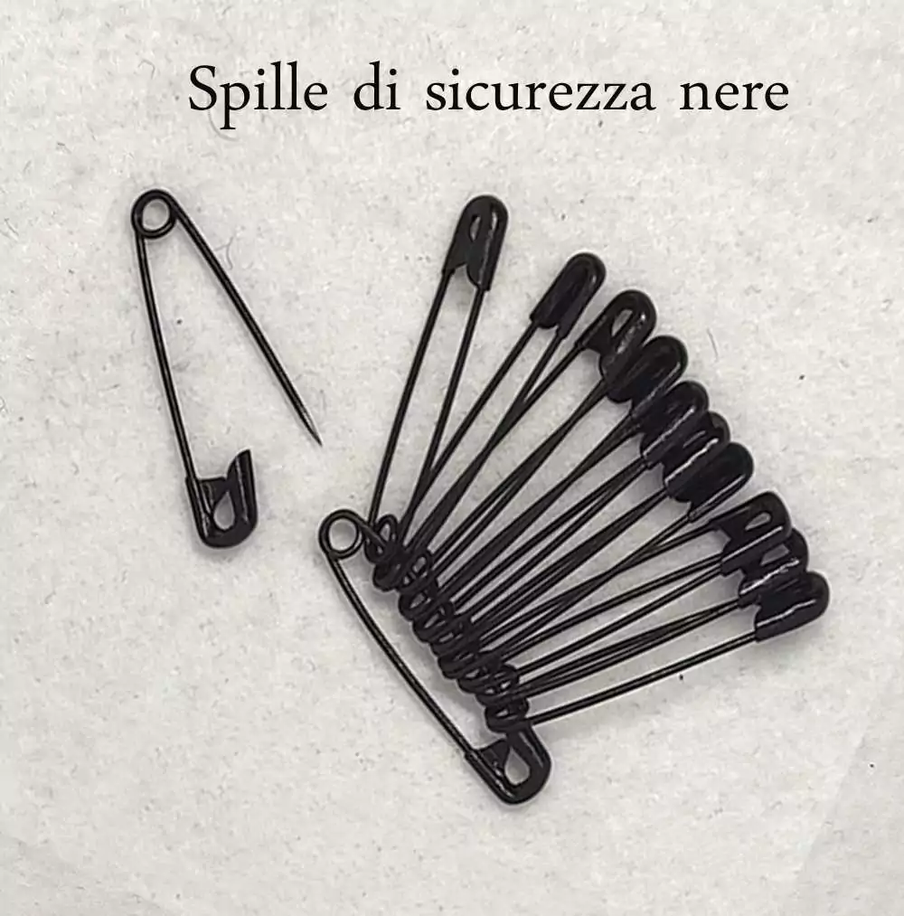 Spille sicurezza smaltate colore nero