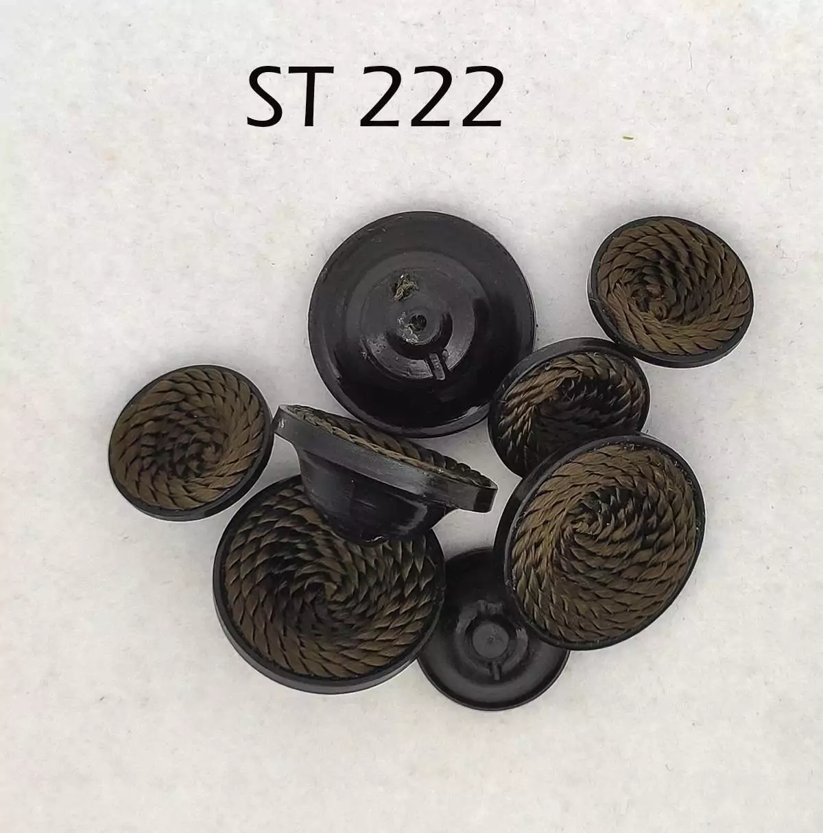 set di 8 bottoni vintage rivestiti anni 70