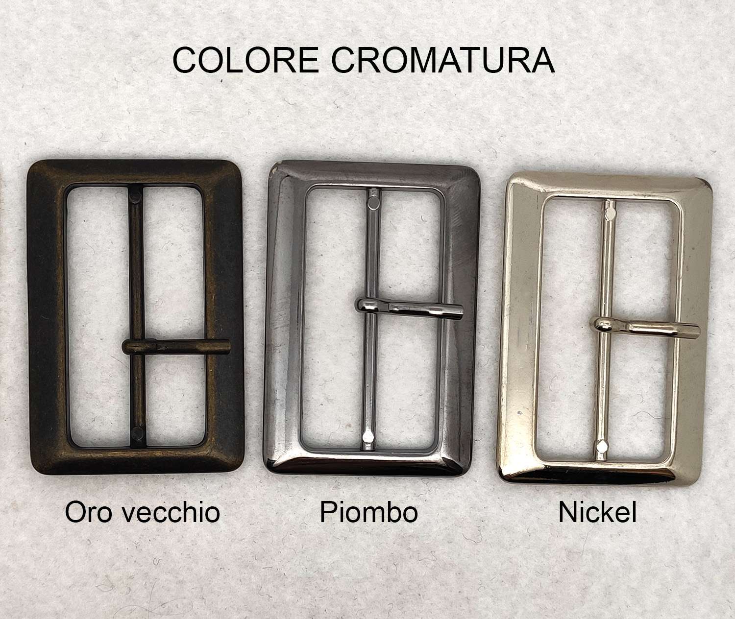 Fibbia in lega metallica cromata - immagine 3