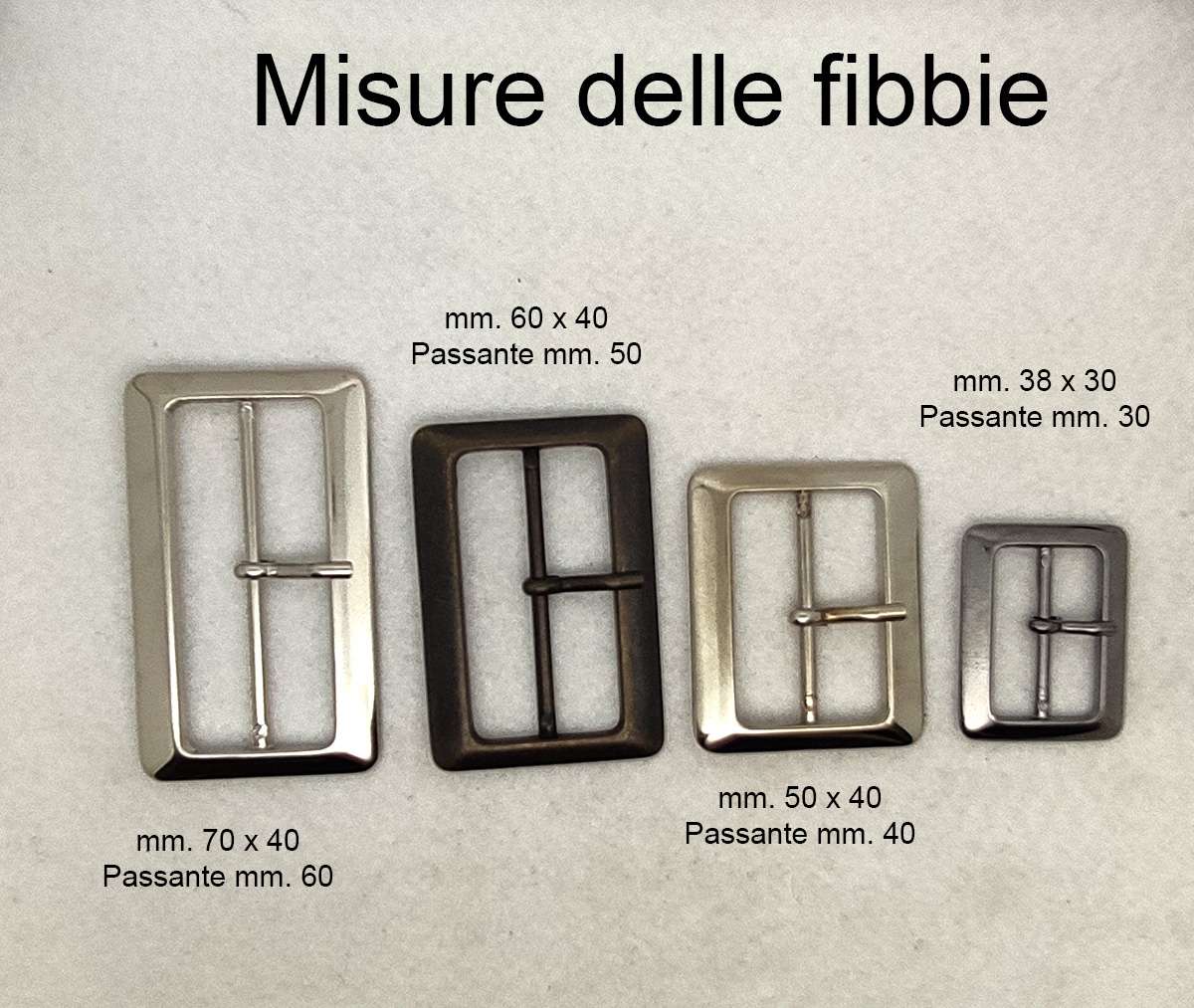 Fibbia in lega metallica cromata - immagine 2