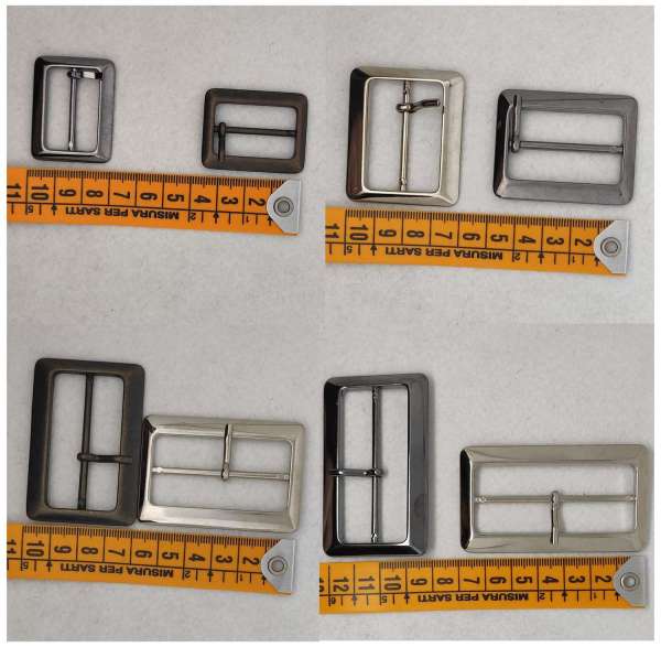 Fibbia in lega metallica cromata - immagine 4