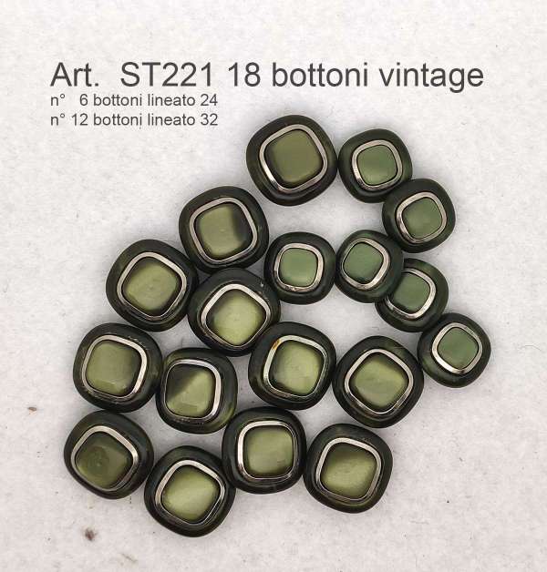 Set di bottoni vintage verde anni 70 - immagine 2