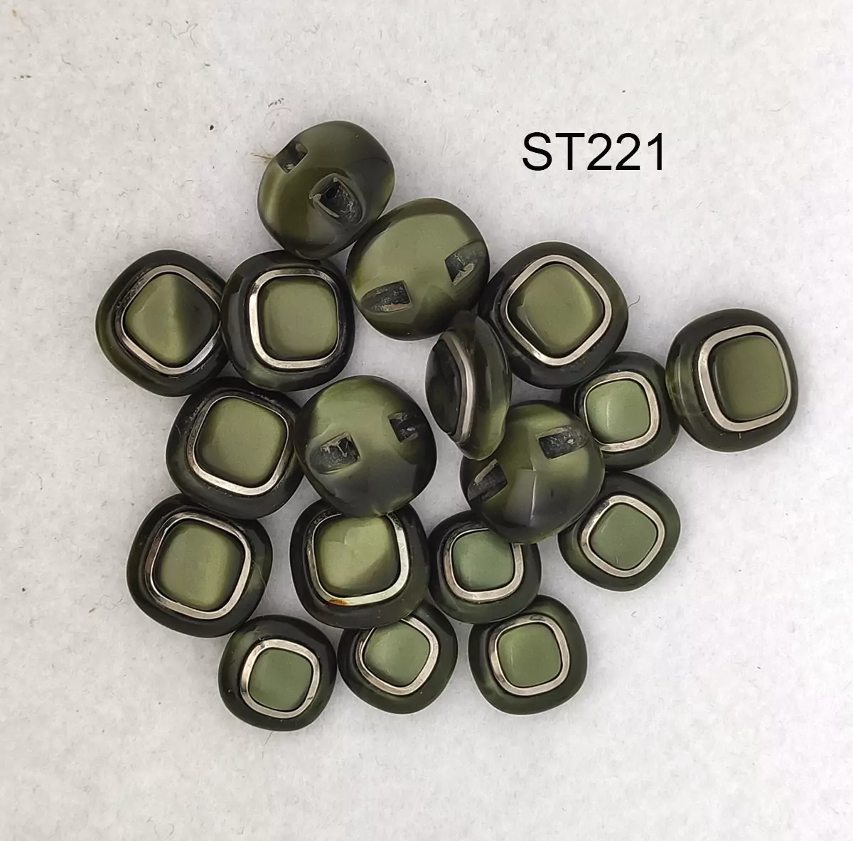 Set di bottoni vintage verde anni 70