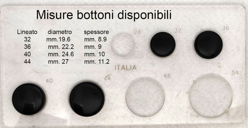 Misure bottoni disponibili v1113 bottone vintage