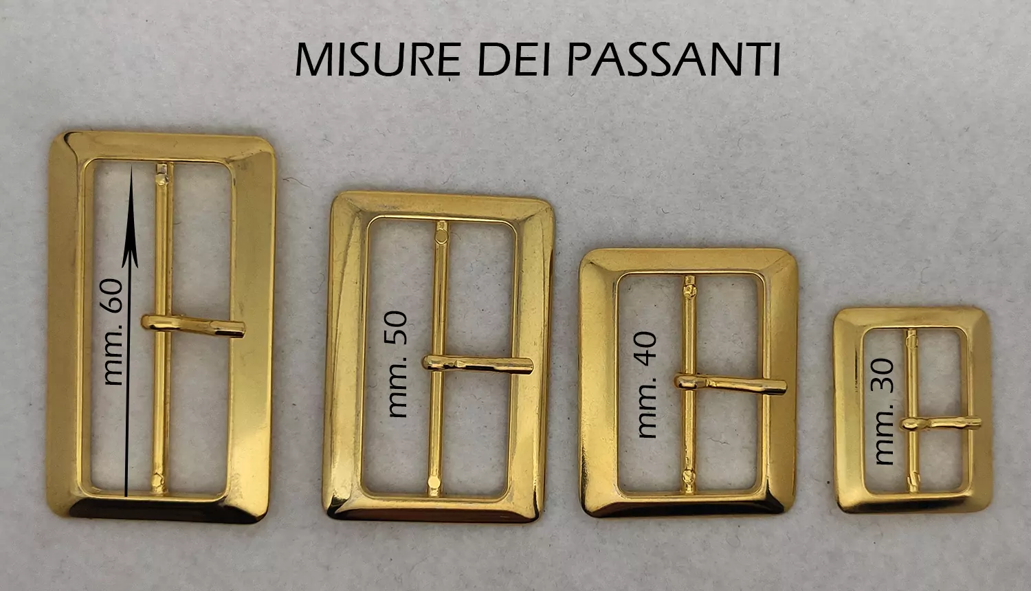 Fibbia in lega metallica cromata color oro - immagine 3