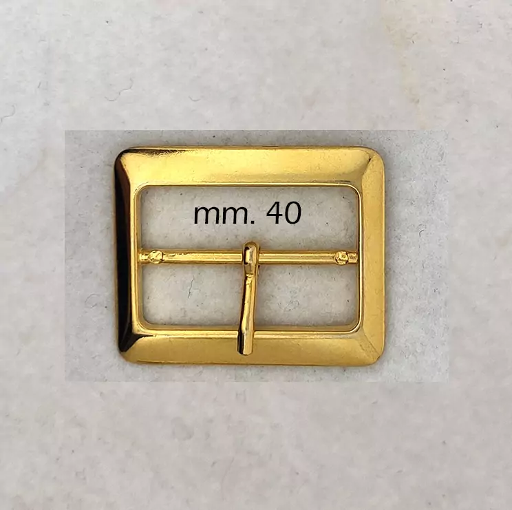 Fibbia in lega metallica cromata color oro - immagine 7