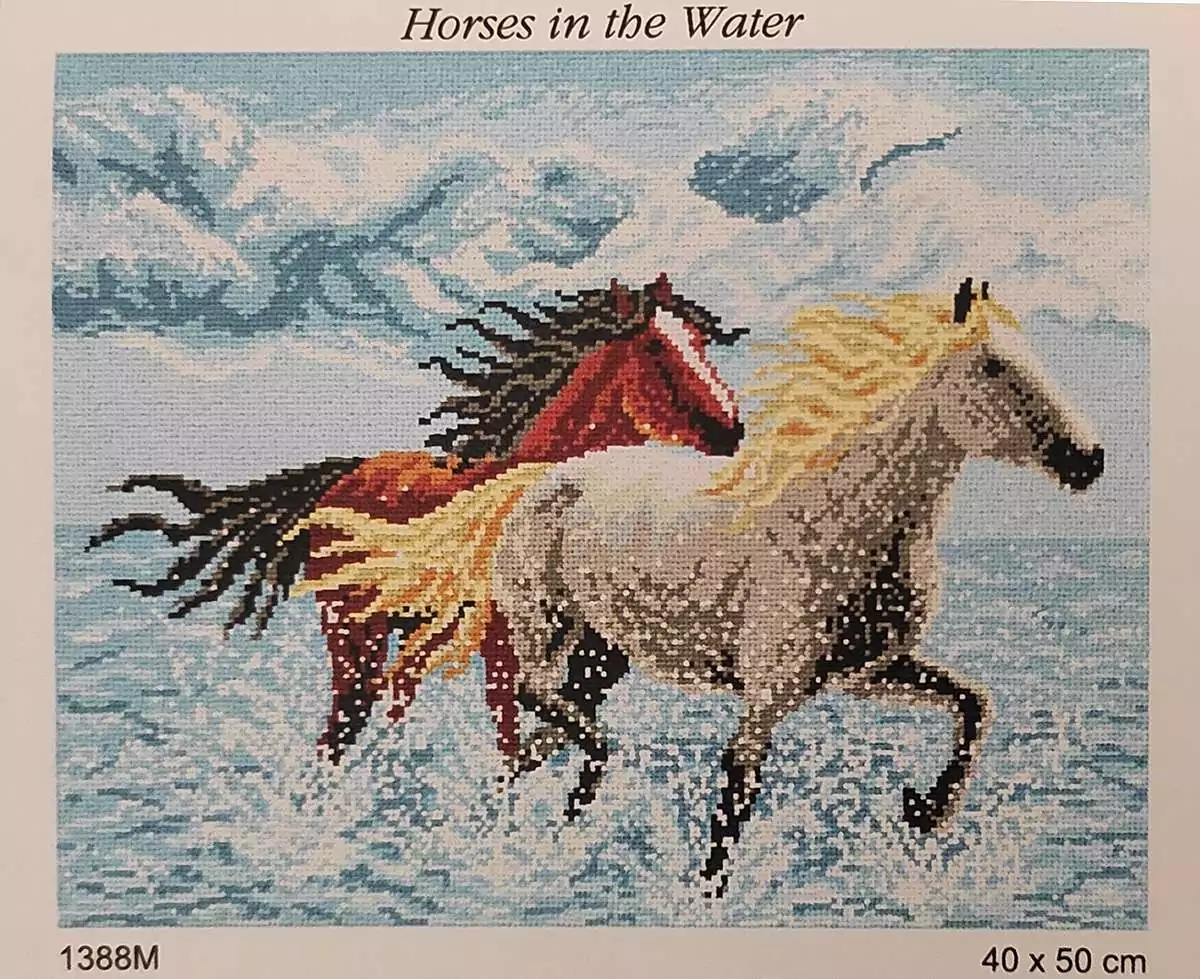 DUE CAVALLI AL GALOPPO da ricamare - immagine 4