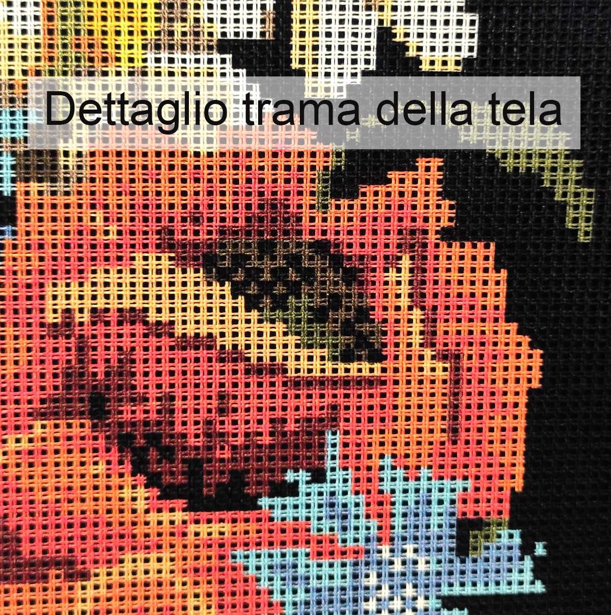 FIORI da ricamare a mezzo punto cm 20 x 47 - immagine 2