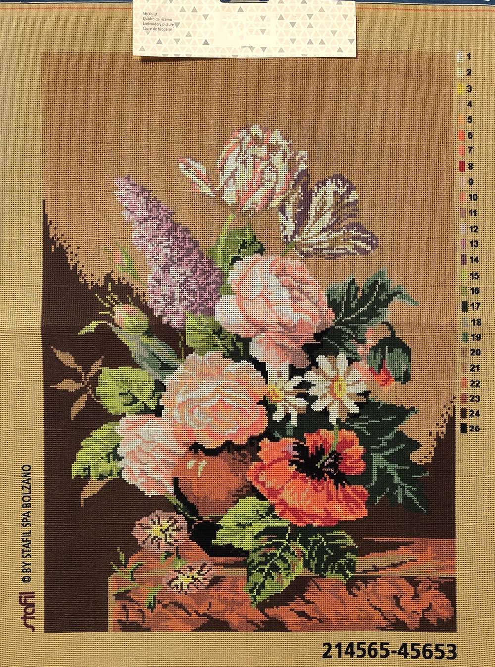 Vaso di fiori da ricamare cm 45 x 65