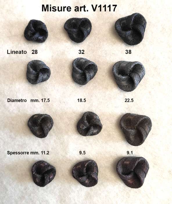 Misure dei bottoni art V1117