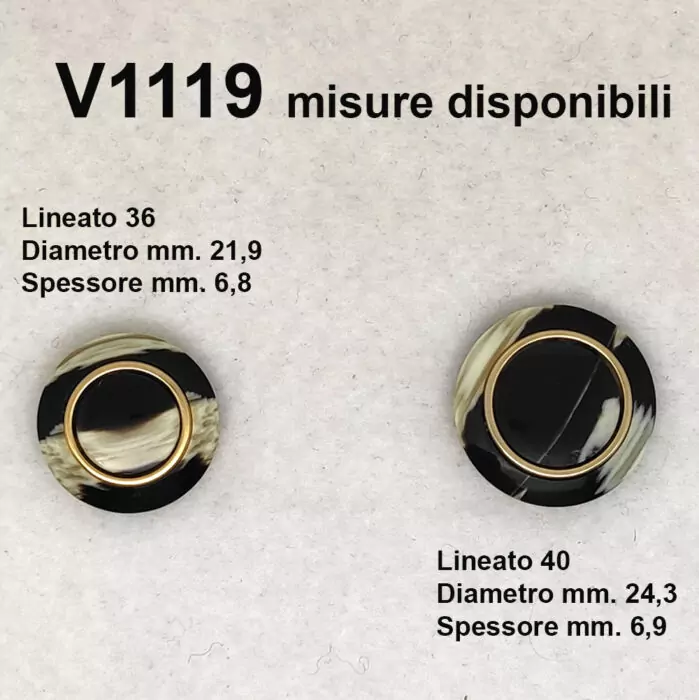 misure bottoni Art V1119