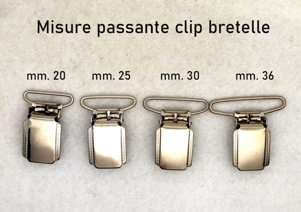 misure morsetti gancio clip per bretelle