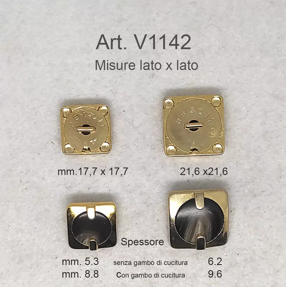 Bottone vintage Ascoli quadrato anni 80