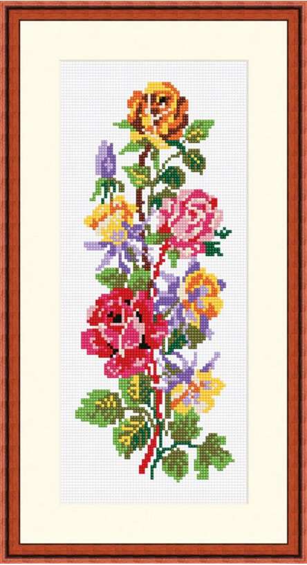 Fiori kit per ricamo a mezzo punto