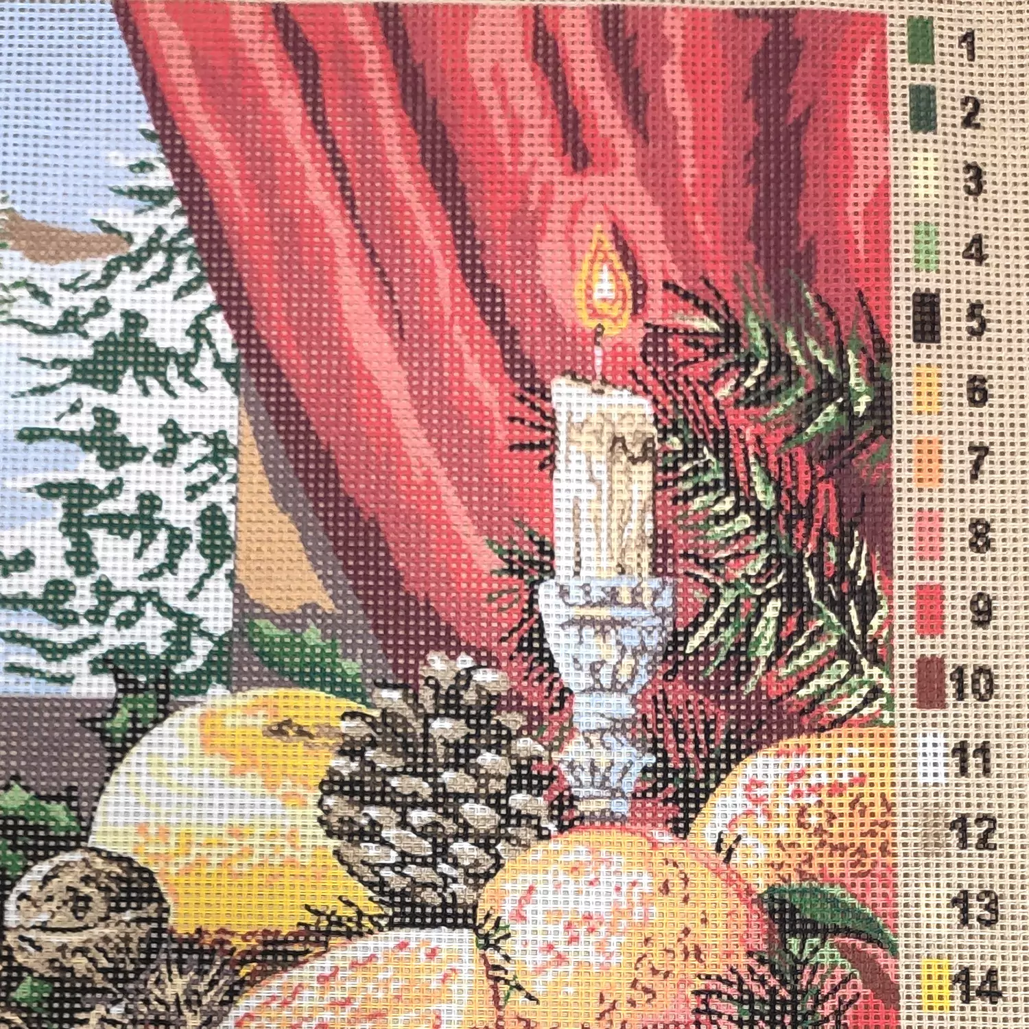 Inverno natura morta da ricamare cm 30x40 - immagine 3