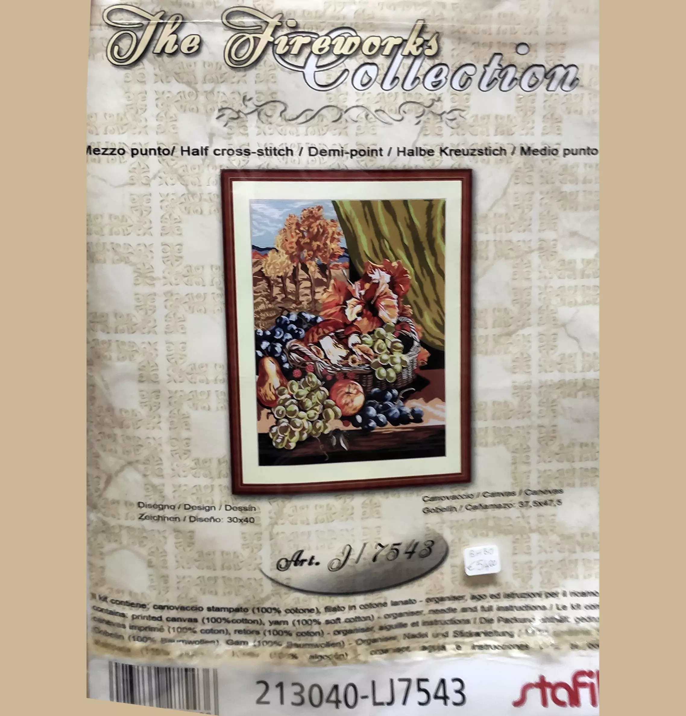 Kit ricamo natura morta autunnale cm 30x40 - immagine 2