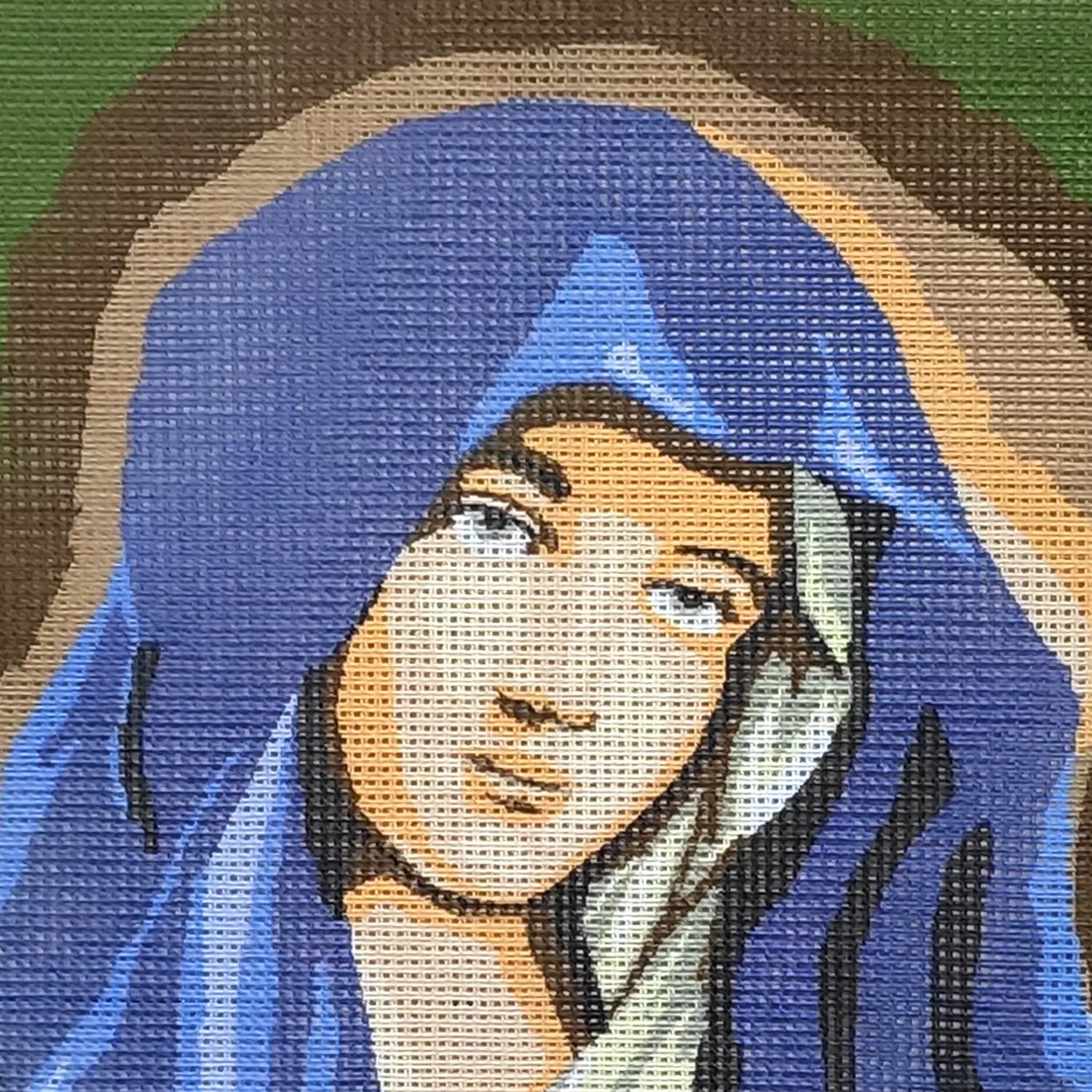 Madonna che prega ricamo mezzo punto - immagine 2