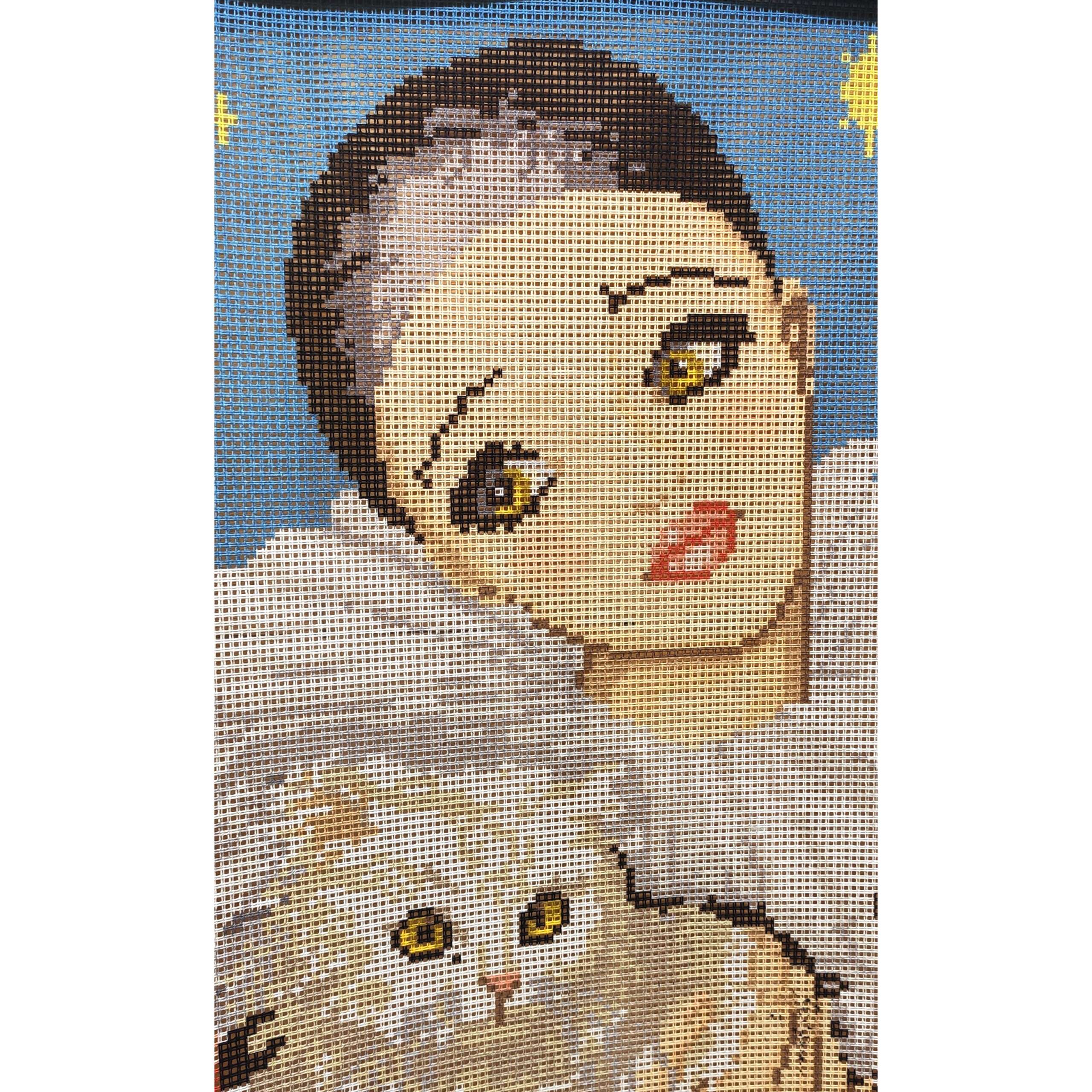 Clown con gatto da ricamare cm 30x40 - immagine 4