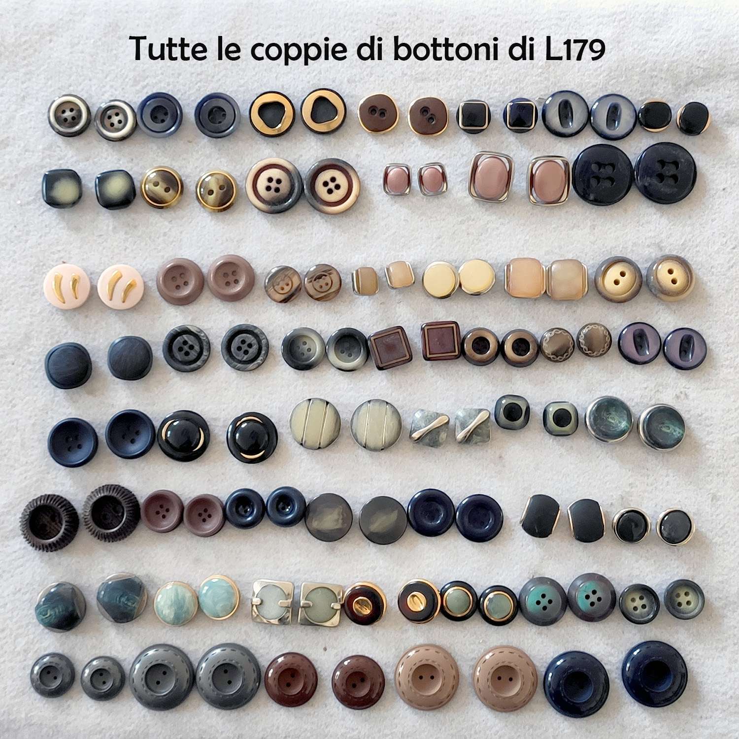 50 coppie di bottoni vintage anni 60/70/80