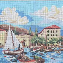 Quadro da ricamarescorcio paesaggio marino